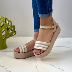 Duranza Pearl Muse Pearl-Detail Sandals — White