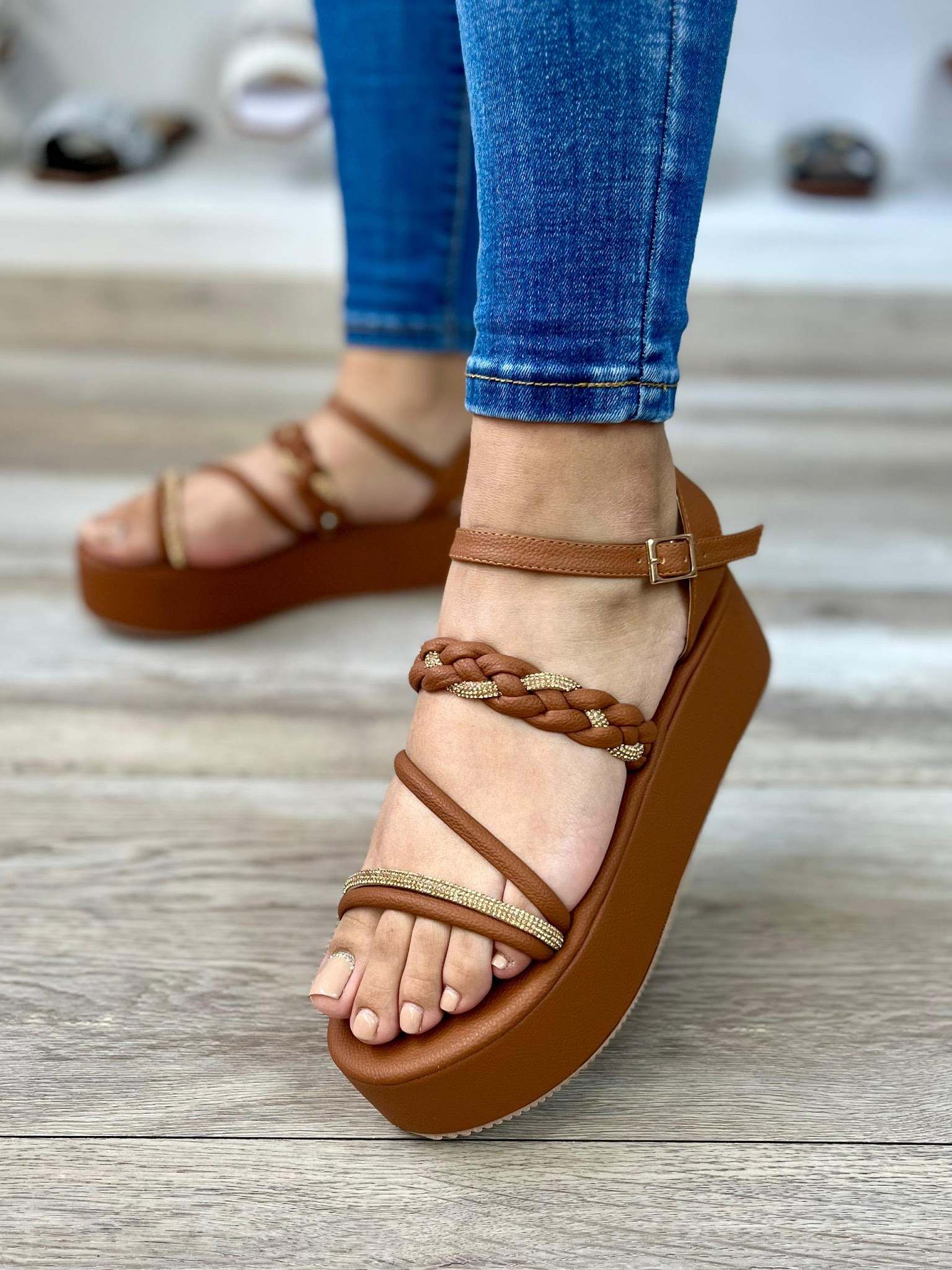 Duranza Braided Breeze Braided Sandals — Brown