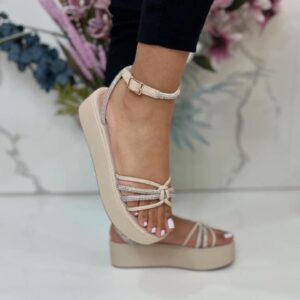 Duranza Sandstone Platform Shoes — Beige
