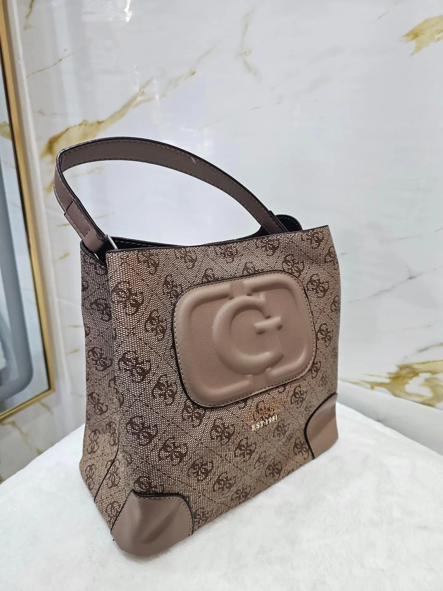 GUESS City Charm Handbag — Brown