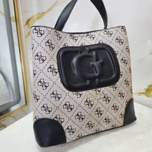 GUESS Signature Sand Monogram Bag โ Beige