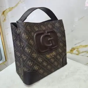 GUESS Signature Cocoa Monogram Bag โ Brown