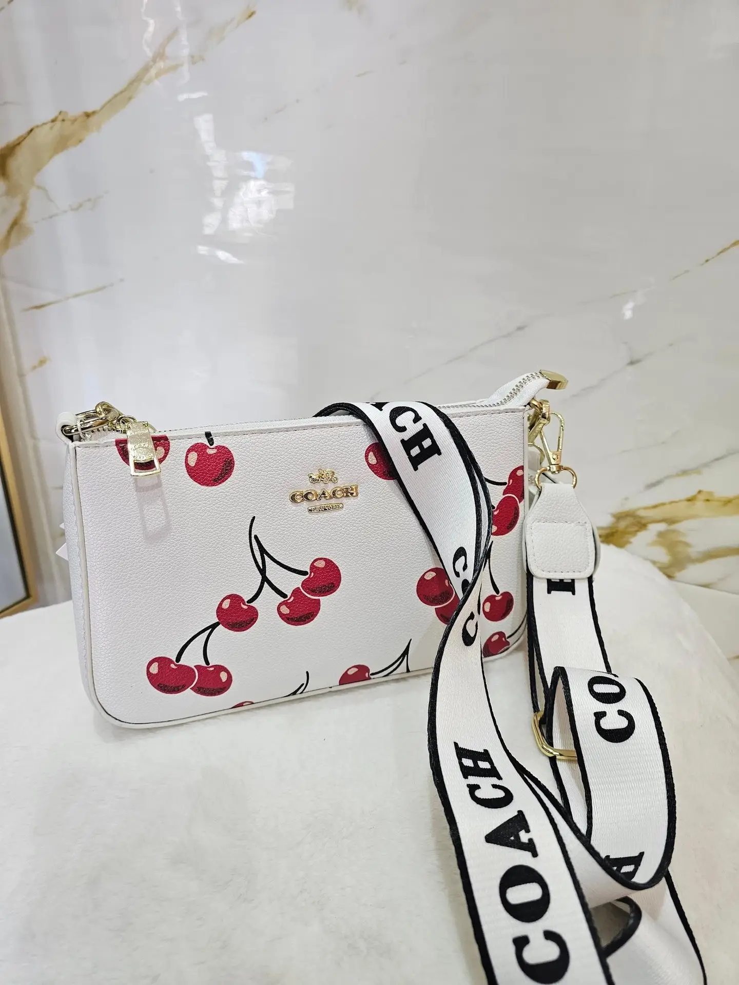 COACH New York Cherry Story Accessory — White